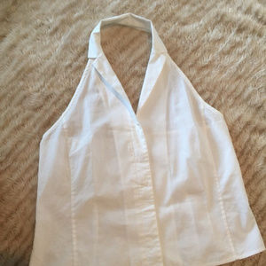 Banana Republic Collared Button Down Halter Top